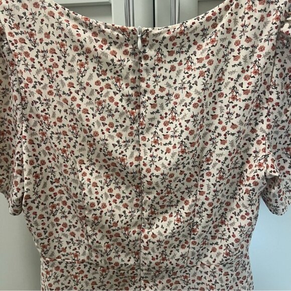 PERFECT STRANGER “Juliette” Lined Floral Print Deep V Neck Mini Dress - Picture 9 of 11